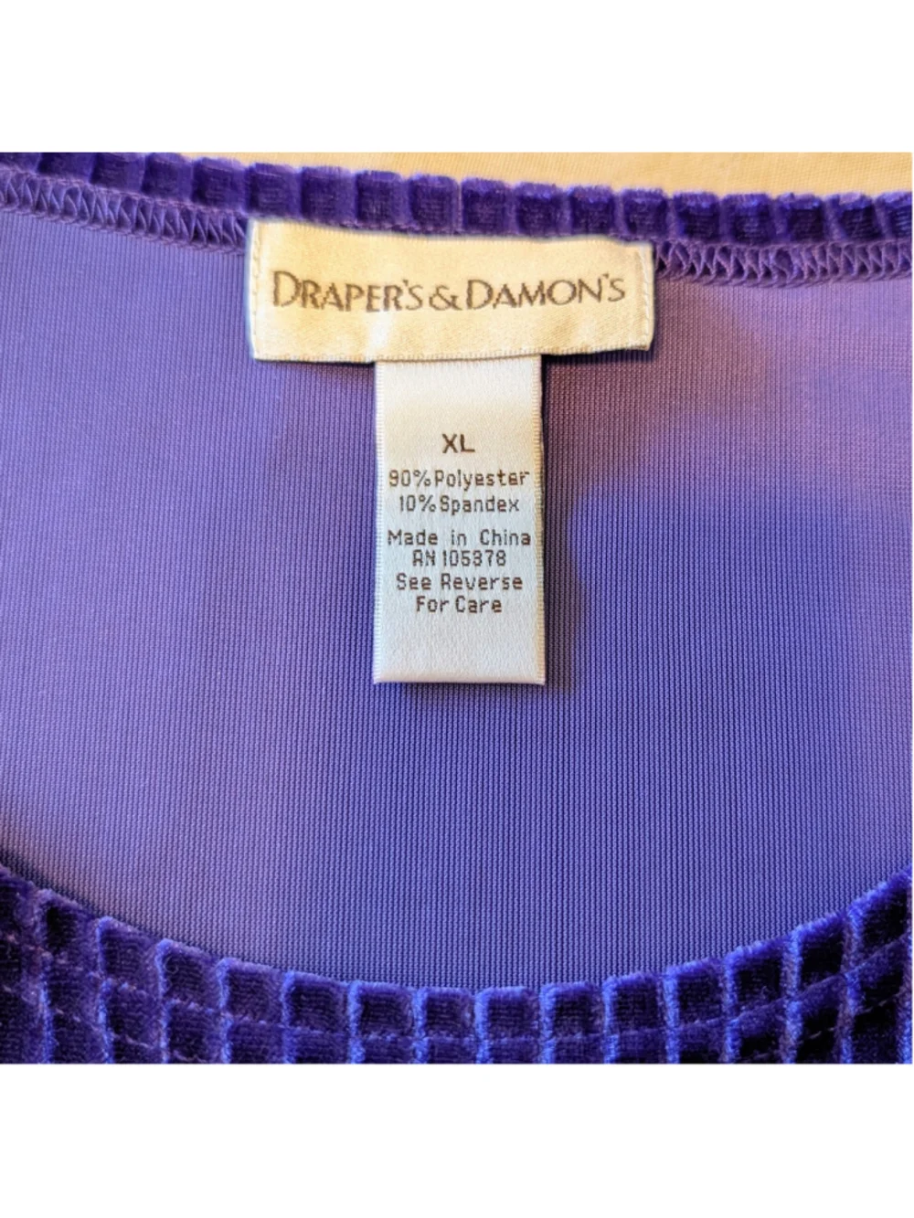 Draper’s & Damon’s Petite XL Purple Velour Lounge Set Y2K Ribbed Top Pants
